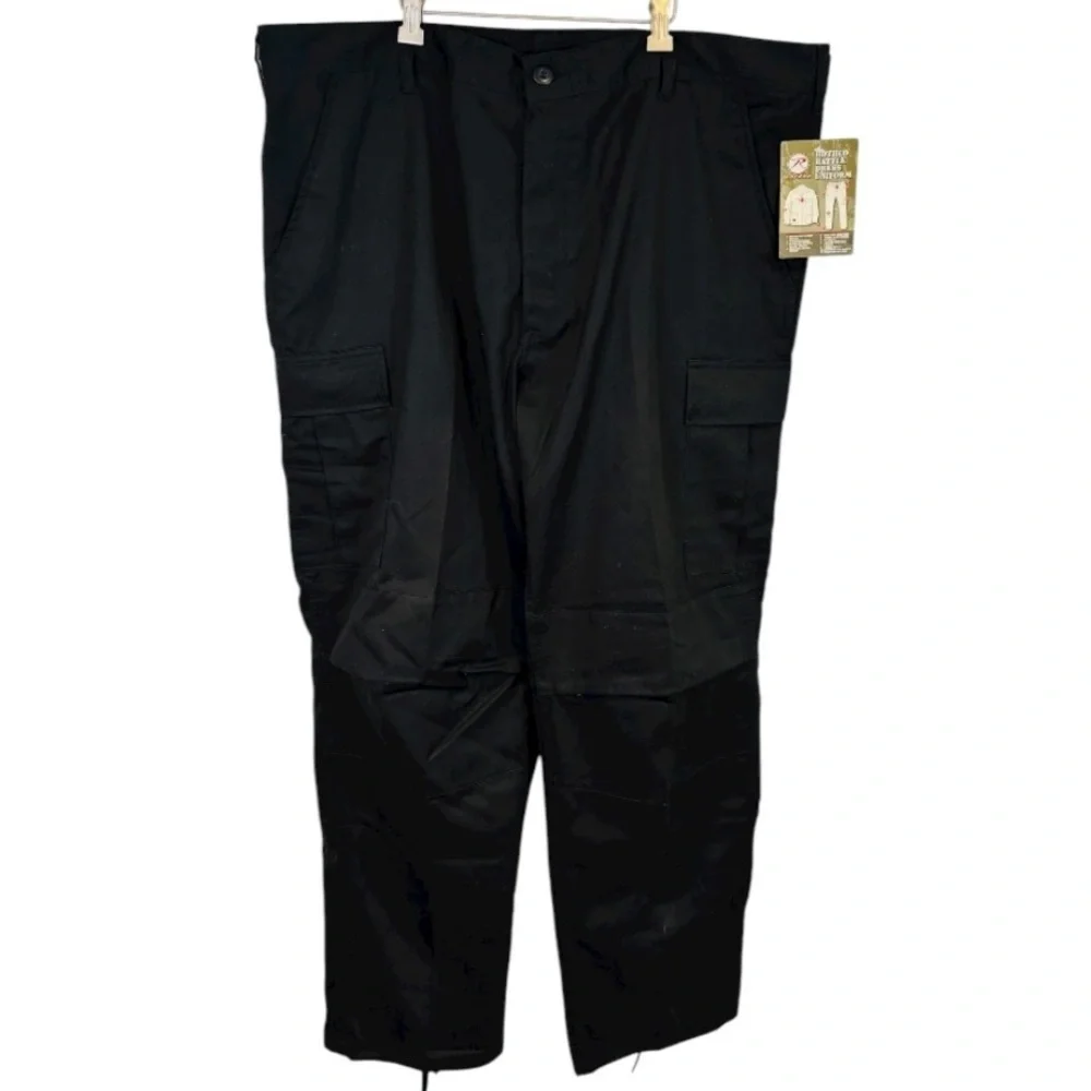 NWT Rothco Battle Dress Uniform Men’s Black Cargo Pants Size XL. 39/43